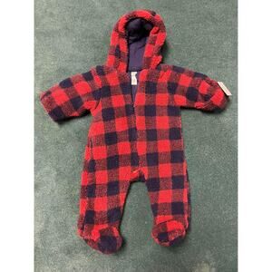 6-9m Red Plaid Fleece